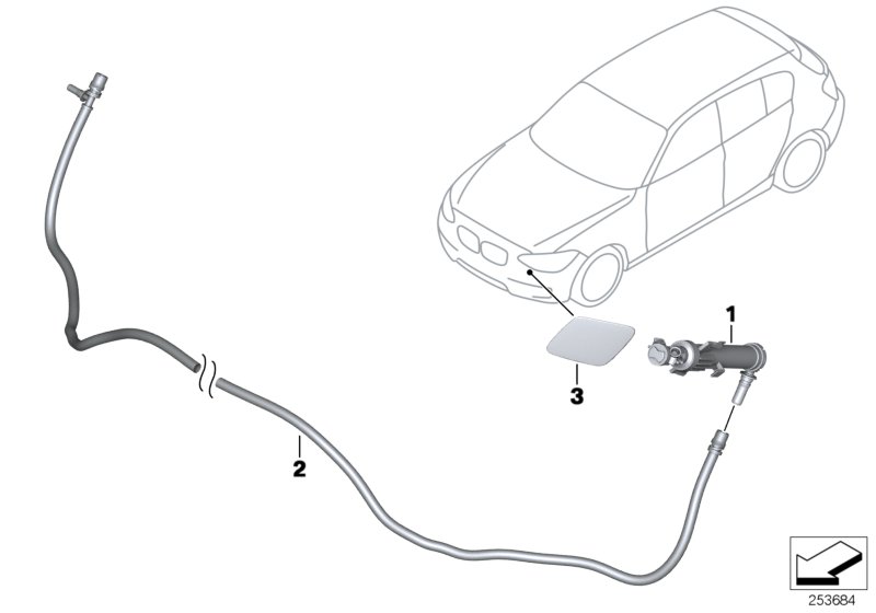 Genuine BMW 61677478935 F34 Telescoping Nozzle, Left (Inc. 330iX, 340iX & 320i) | ML Performance UK Car Parts