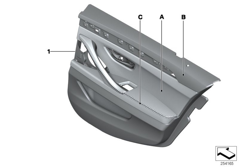 Genuine BMW 51428032994 Door Trim Panel, Rear, Right INDIVIDUAL (Inc. 520d ed, 520i & 530d) | ML Performance UK Car Parts