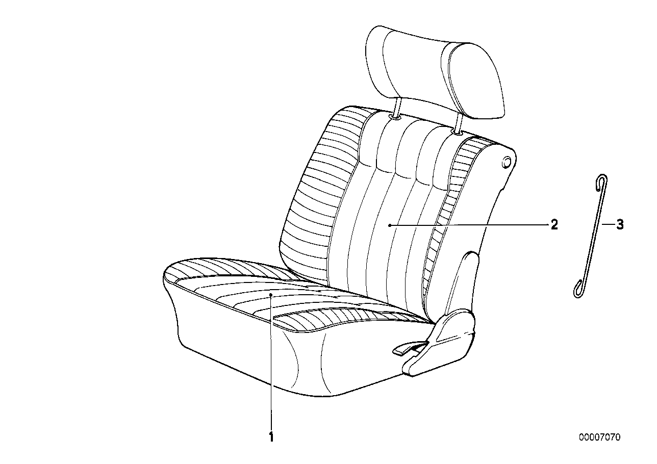 Genuine BMW 52108157668 E34 E32 Cover Backrest, Leather 0484,0485 SI.GR (Inc. 740iL, 740i & 730i) | ML Performance UK Car Parts