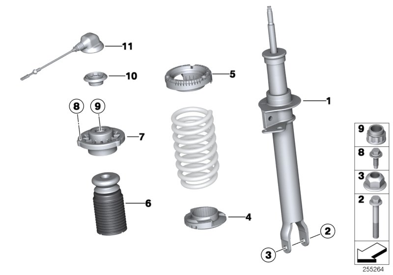 Genuine BMW 31312284045 Left Front Spring Strut (Inc. M5) | ML Performance UK Car Parts