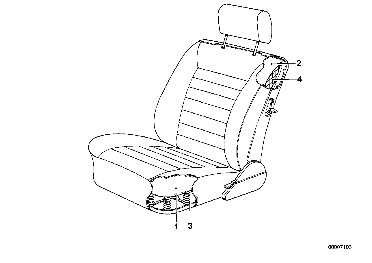 Genuine BMW 52101866283 E24 Pad Seat Front (Inc. 633CSi, 630CS & 635CSi) | ML Performance UK Car Parts