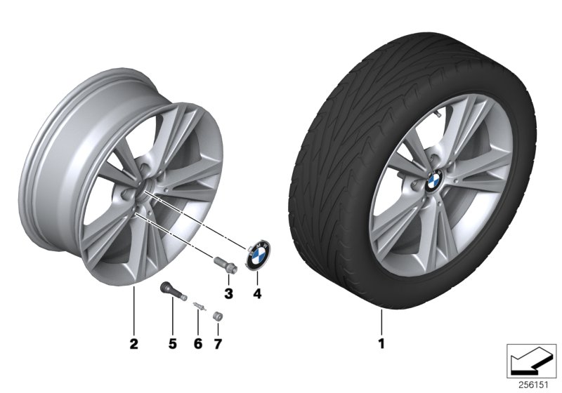 Genuine BMW 36116796212 F23 F20 F22 Disc Wheel, Light Alloy, Reflexsilber 7,5JX18 ET:45 (Inc. 225d, 120i & M240i) | ML Performance UK Car Parts