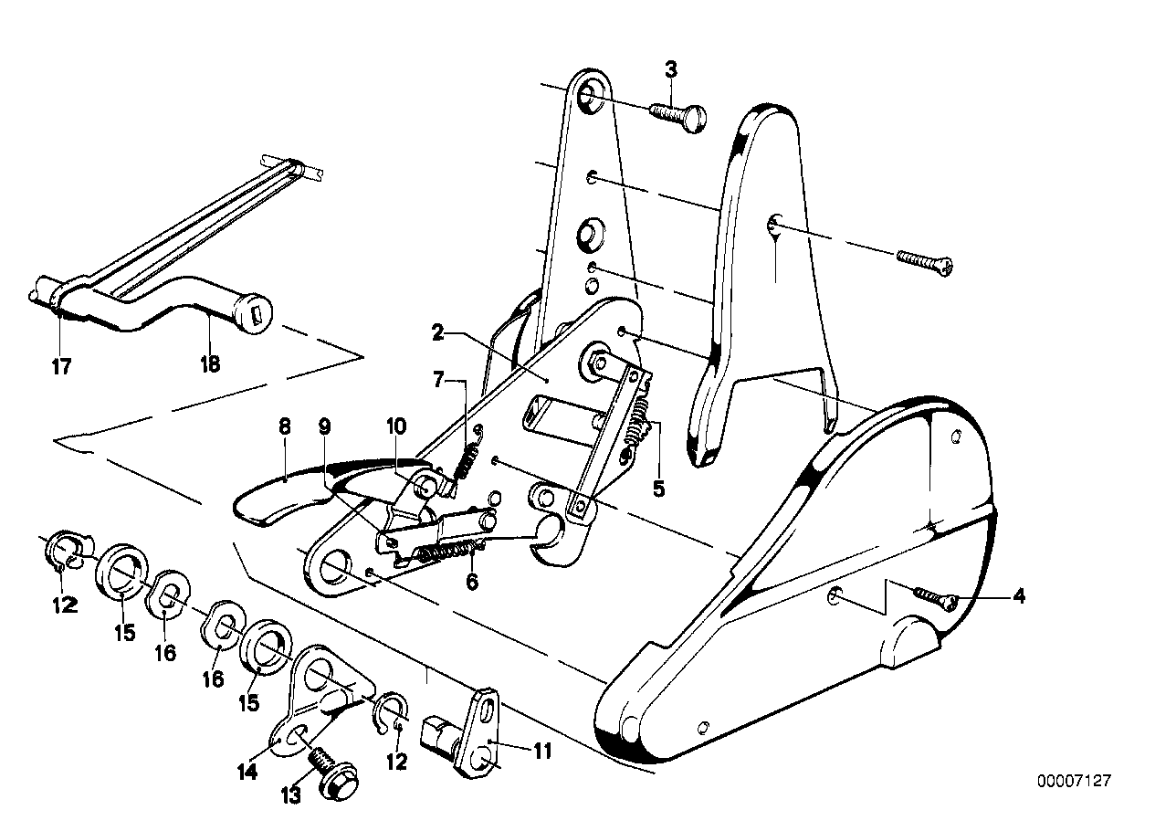 Genuine BMW 52101855364 E21 E24 Recl.Seat Fitting Outer Right (Inc. 318, 320i & 316) | ML Performance UK Car Parts