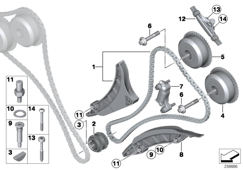 Genuine BMW 11317594899 F15 F12 G11 Guide Rail Zyl. 5-8 (Inc. Alpina B6, 750LiX 4.4 & X7 50iX) | ML Performance UK Car Parts