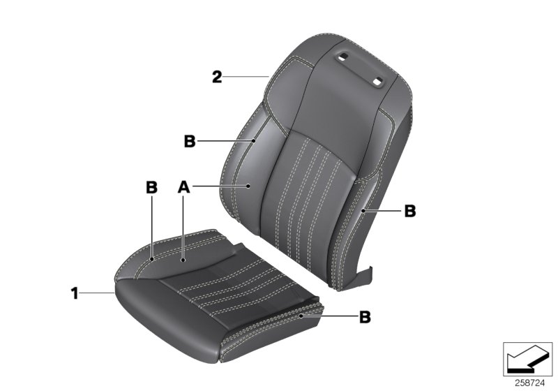 Genuine BMW 52108028587 F10 Seat Cover M Leather Multifunct.Seat INDIVIDUAL (Inc. M5) | ML Performance UK Car Parts