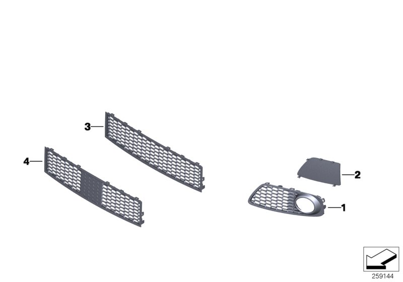 Genuine BMW 51118050056 Grill, Air Intake, Right M (Inc. 550iX 4.4, 530d 155kW & 535iX) | ML Performance UK Car Parts