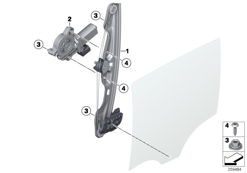 Genuine BMW 67627341564 F20 F80 Drive, Window Lifter, Rear Right (Inc. 116d ed, 318i & 116d) | ML Performance UK Car Parts