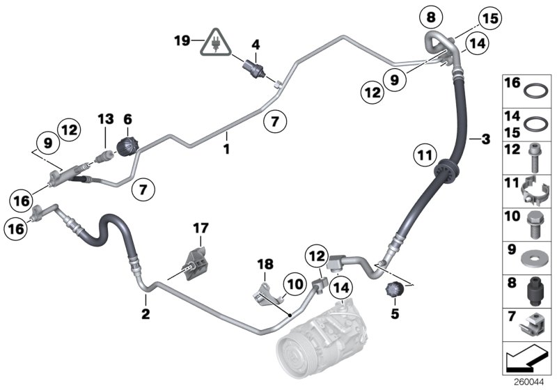 Genuine BMW 64509224836 E89 Pressure Hose Assy Compressor-Condenser (Inc. Z4) | ML Performance UK Car Parts