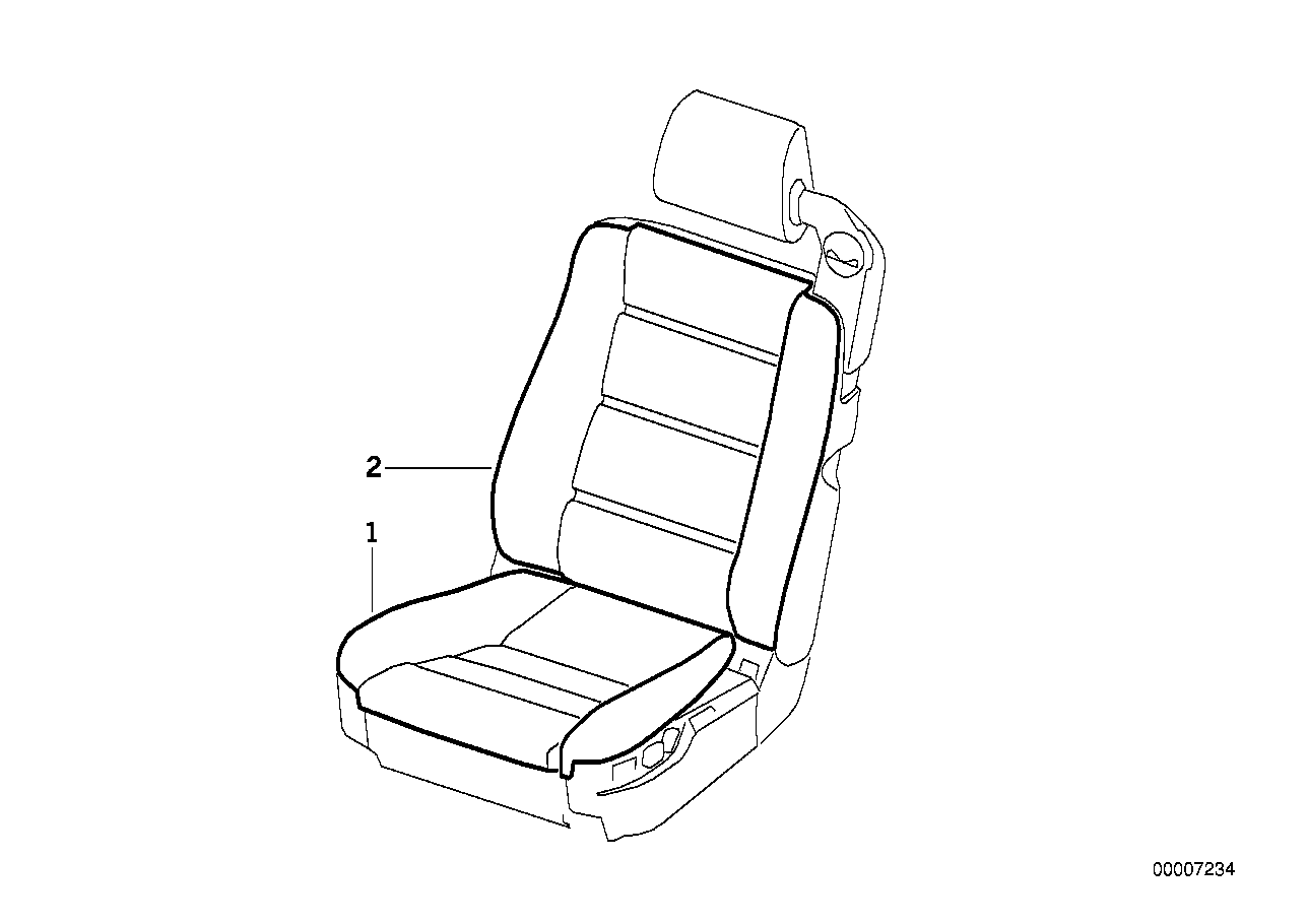 Genuine BMW 52108160492 E31 Seat Cover Leather 0180 ANTHRAZIT (Inc. 840i, 850CSi & 840Ci) | ML Performance UK Car Parts