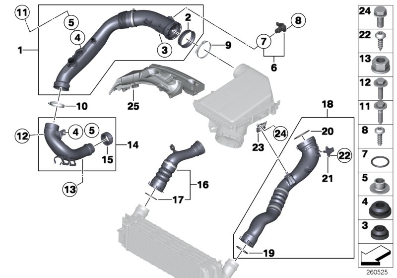 Genuine BMW 13717601875 F25 F26 Charge Air Induction Tract (Inc. X3 35iX & X4) | ML Performance UK Car Parts