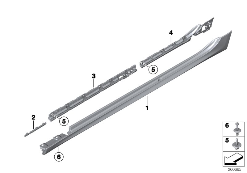 Genuine BMW 51778055100 Door Sill Cover, Primed Right M (Inc. 550iX, 530d & 550iX 4.0) | ML Performance UK Car Parts