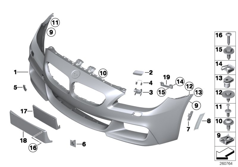 Genuine BMW 51118050334 F12 F06 Licence Plate Base M (Inc. 640iX, 650iX 4.0 & 640dX) | ML Performance UK Car Parts