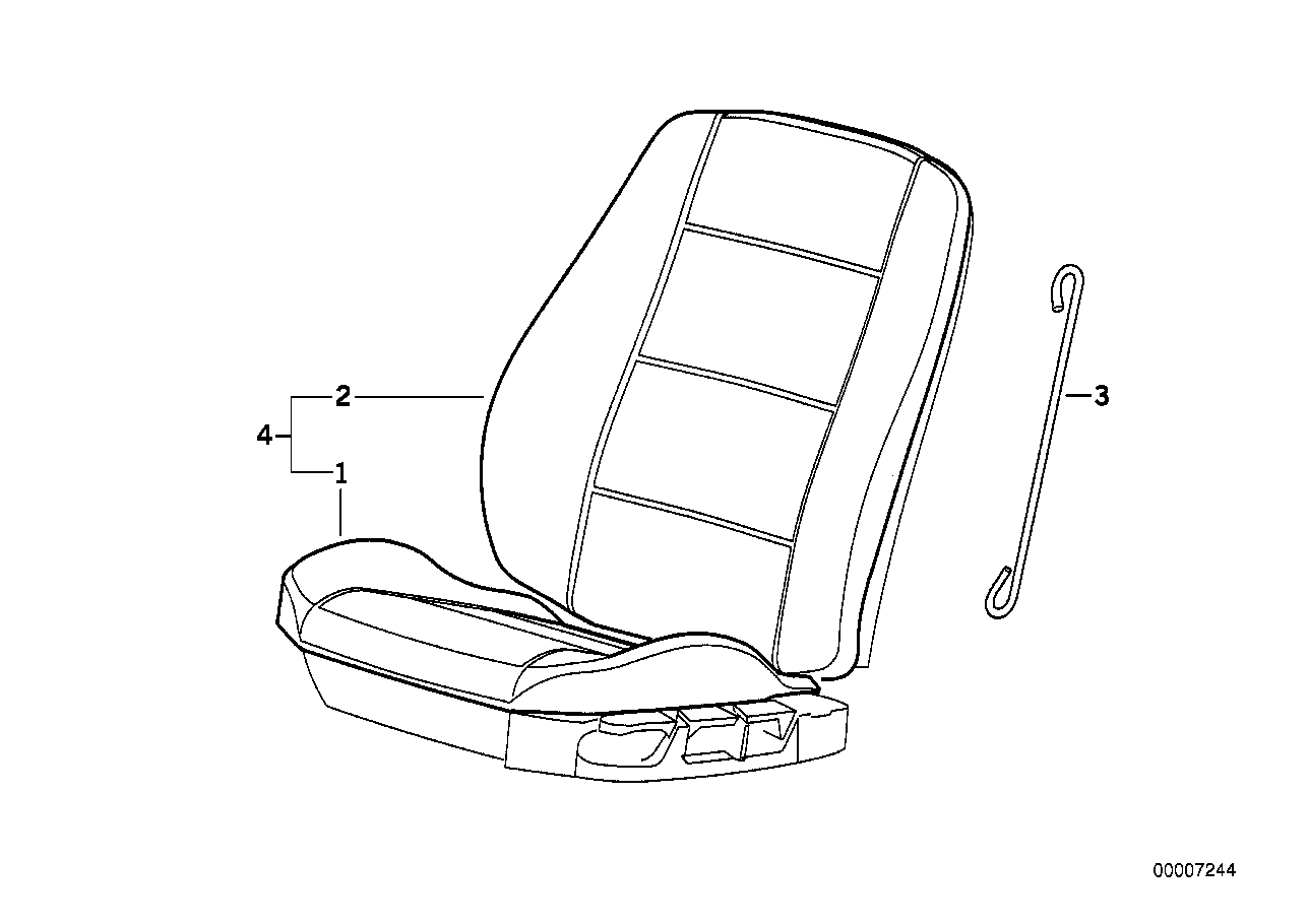 Genuine BMW 52108259750 E36 Cover Backrest, Leather Q4MB MONTREALBL (Inc. 316i 1.9, 316i 1.6 & 316g) | ML Performance UK Car Parts