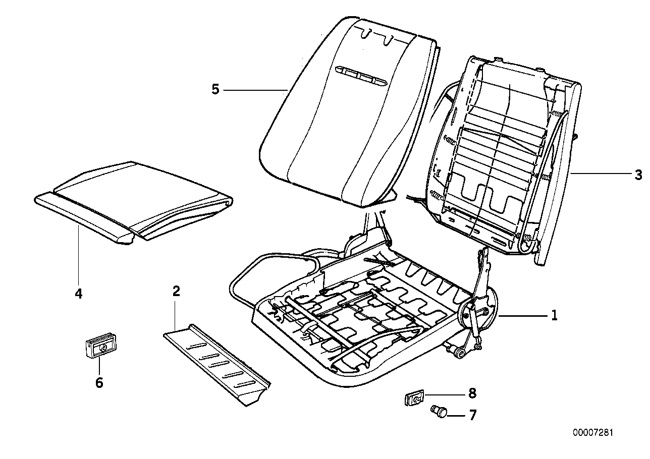 Genuine BMW 52101933390 E30 E28 E23 Pad Seat Front (Inc. 320is, 525i & 528e) | ML Performance UK Car Parts