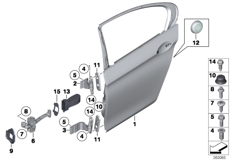 Genuine BMW 41527259598 F11 F06 Right Lower Rear Door Hinge (Inc. 550iX, ALPINA B6 & 530dX) | ML Performance UK Car Parts