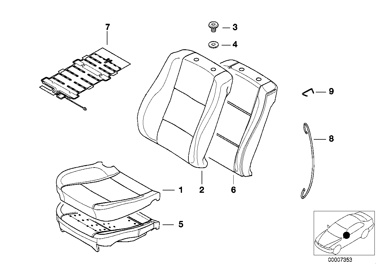 Genuine BMW 65776949788 E39 E38 Sensor Mat F Co-Driver'S Seat Identif. (Inc. 525d, 730iL & 750iLS) | ML Performance UK Car Parts