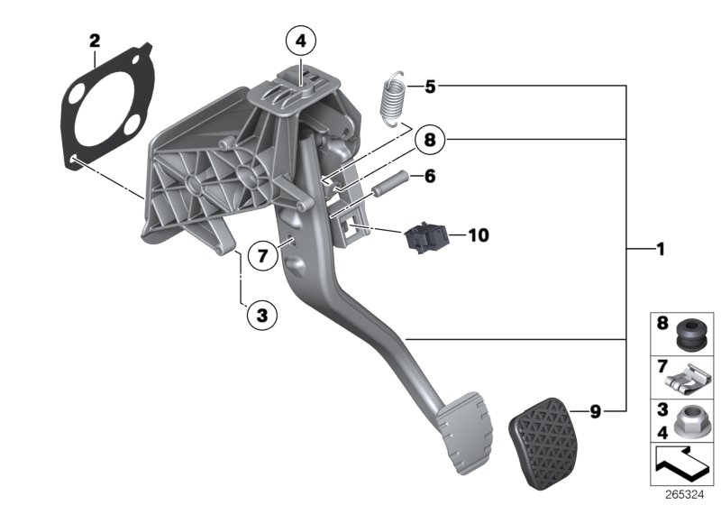 Genuine BMW 35002284308 F13 F06 Pedal Assembly With Brake Pedal (Inc. M5 & M6) | ML Performance UK Car Parts