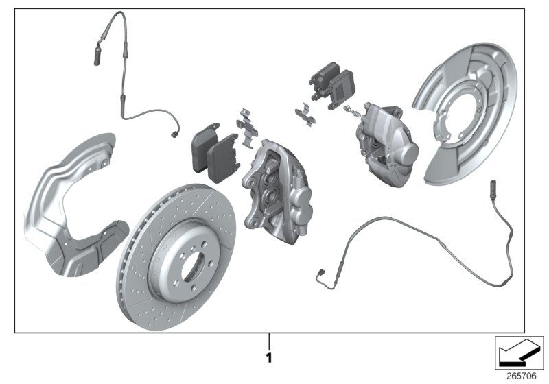 Genuine BMW 34112221445 F30 F23 F34 Retrofit Kit For Sport Brakes, Red M PERFORMANCE (Inc. 420iX, 330iX & M240iX) | ML Performance UK Car Parts