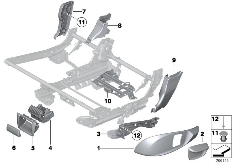 Genuine BMW 52107242438 Covering Outer Right SCHWARZ (Inc. 520d, 535iX & 550i) | ML Performance UK Car Parts