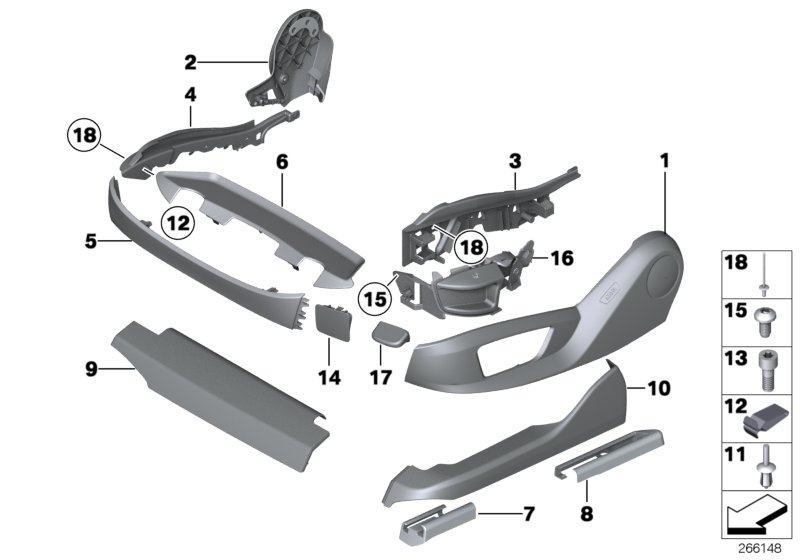 Genuine BMW 52109144010 F02 F01 F04 Attachment For Cover, Inner Right (Inc. 740i, 730Ld & 550iX) | ML Performance UK Car Parts