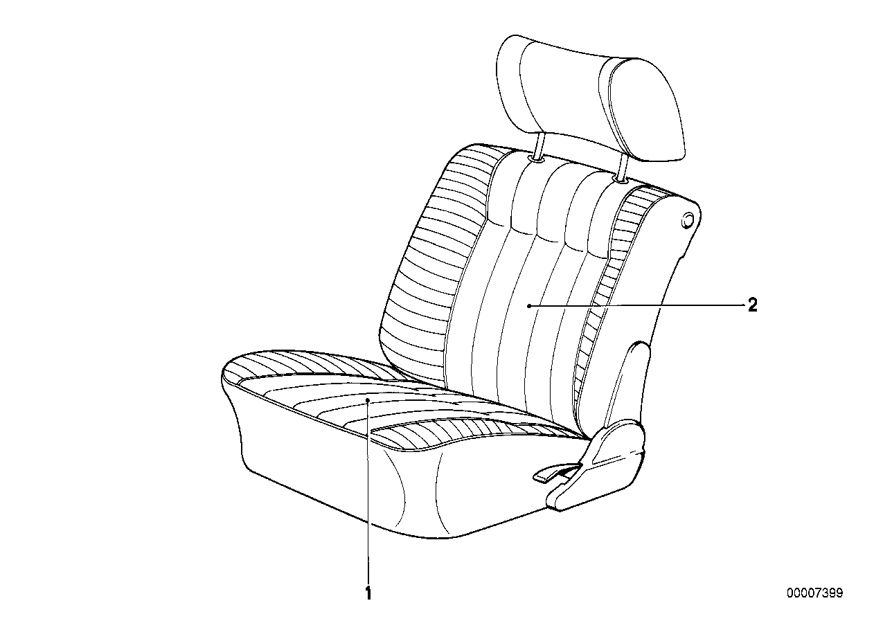 Genuine BMW 52101912373 E23 Cover Backrest Cloth 0173 NUTRIA (Inc. 732i, 745i & 733i) | ML Performance UK Car Parts