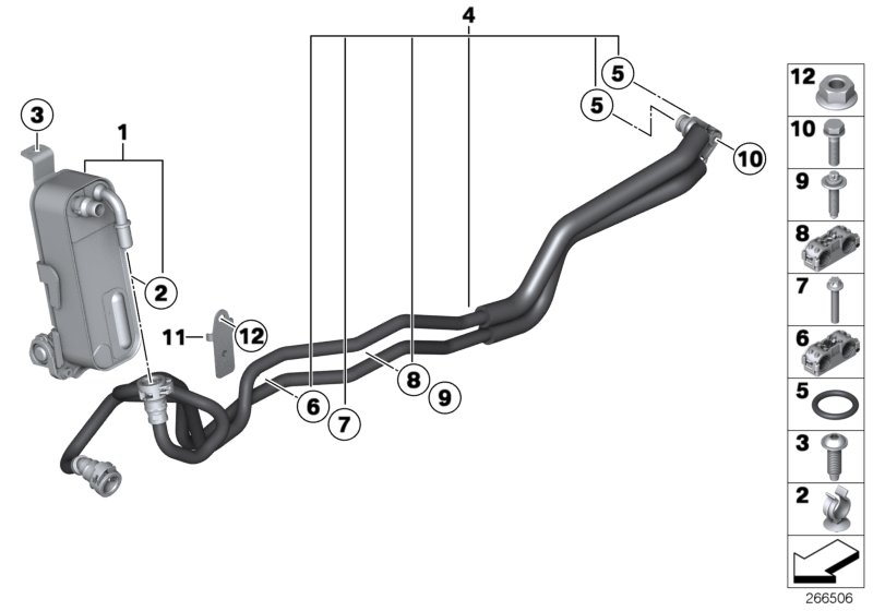 Genuine BMW 17227604983 F36 F33 F31 Transmission Oil Cooler Line (Inc. 335iX & 435iX) | ML Performance UK Car Parts