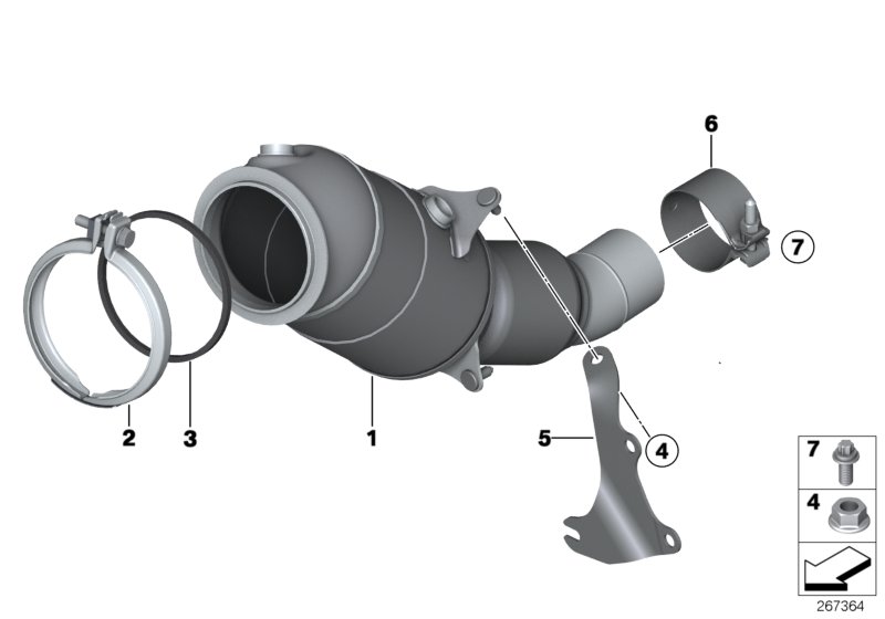 Genuine BMW 18307628660 F26 F22 F30 Muffler Clamp D=65mm (Inc. X4 28iX, 328i & 228iX) | ML Performance UK Car Parts