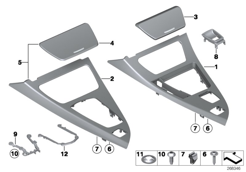 Genuine BMW 51169350913 F12 Set, Trim Panels, Cntr Console, Fineline BRAUN (Inc. 650iX 4.4, 640i & 640dX) | ML Performance UK Car Parts