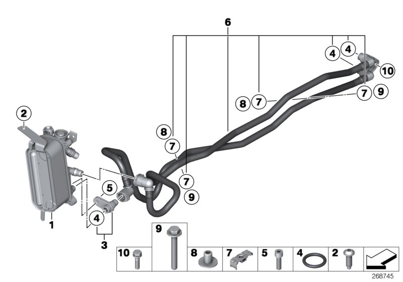 Genuine BMW 17227619743 F11 F10 Transmission Oil Cooler Line (Inc. 528iX) | ML Performance UK Car Parts