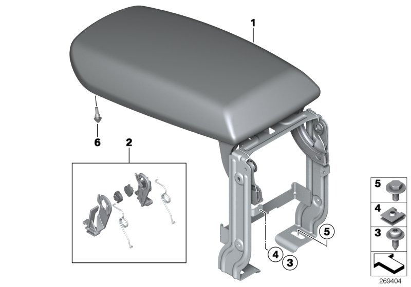 Genuine BMW 51169233358 F25 F26 Repair Kit For Armrest (Inc. X3) | ML Performance UK Car Parts