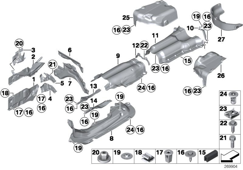 Genuine BMW 51487270534 F12 F06 F13 Heat Shield, Engine Mount, Right (Inc. 640iX, 640i & 740Li) | ML Performance UK Car Parts