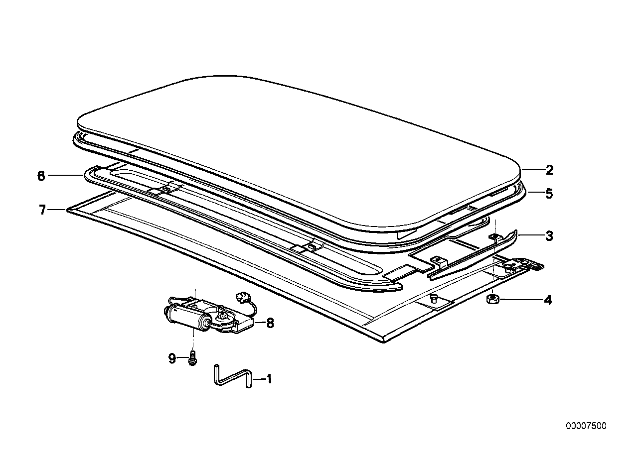 Genuine BMW 54128152848 E31 Sliding Lifting Roof Cover (Inc. 840Ci, 840i & 850Ci) | ML Performance UK Car Parts