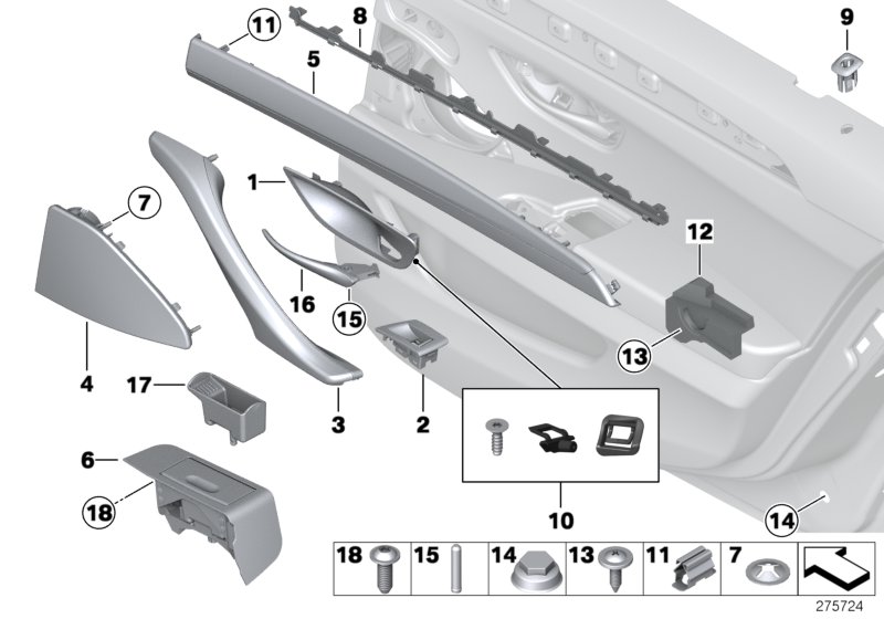 Genuine BMW 51427225528 Decor Strip, Right Doors ESCHE BEIGE (Inc. Hybrid 5, 530d & 530i) | ML Performance UK Car Parts