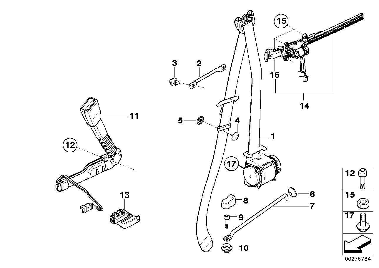 Genuine BMW 72117069957 E82 E81 E88 Sliding Bracket (Inc. 128i, 116i 2.0 & 120i) | ML Performance UK Car Parts