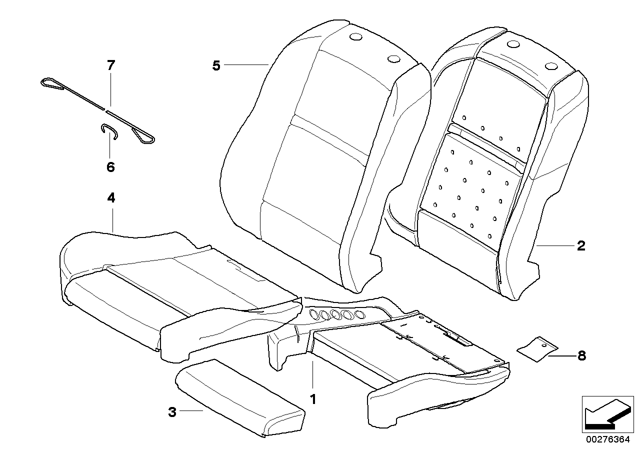 Genuine BMW 52107167374 E70 E71 Thigh Support Upholstery (Inc. X6) | ML Performance UK Car Parts