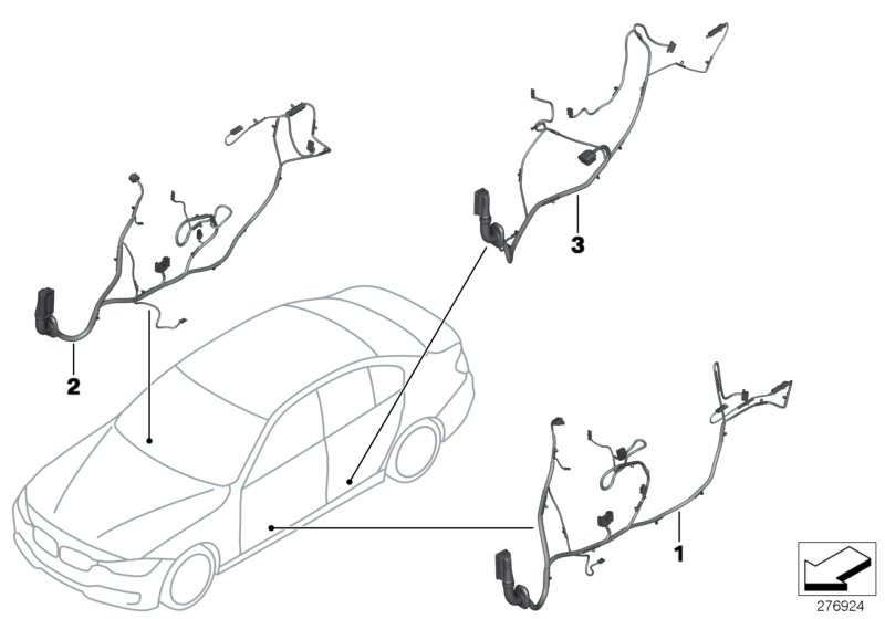 Genuine BMW 61129313645 F31 F30 F80 Wiring Co-Drivers Side (Inc. 320iX, 335iX & 320d) | ML Performance UK Car Parts