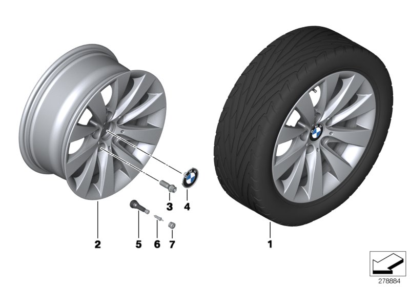 Genuine BMW 36116796240 Disc Wheel, Light Alloy, Reflex-Silber 7,5JX17 ET:37 (Inc. 320d, 420d & 430i) | ML Performance UK Car Parts