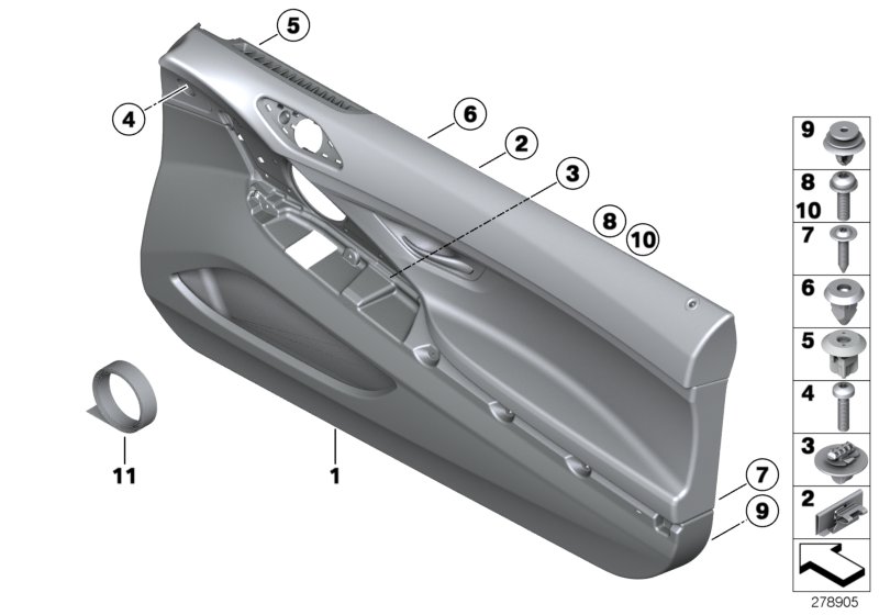 Genuine BMW 51417291787 F12 F13 Door Lining Leather Left ZIMTBRAUN (Inc. 650iX 4.4, 640iX & 640dX) | ML Performance UK Car Parts