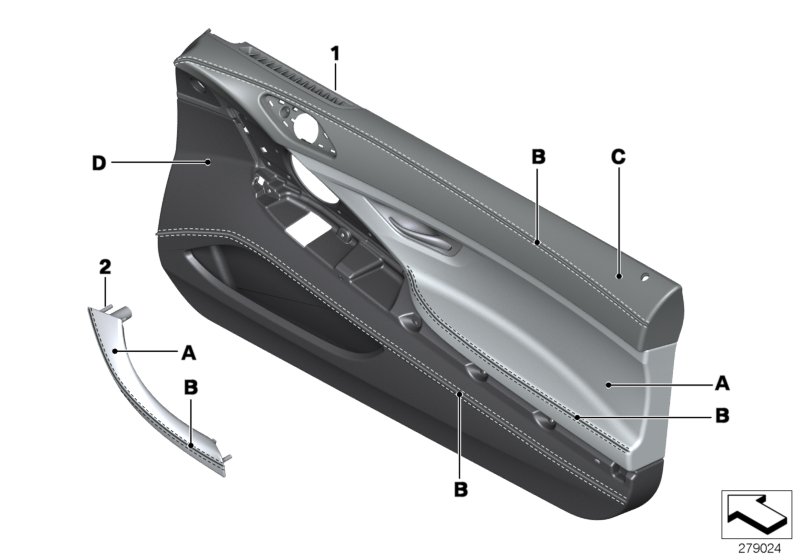 Genuine BMW 51417982233 F13 F12 Door Panel, Leather, Front Left INDIVIDUAL (Inc. 650iX 4.0, 640dX & 640i) | ML Performance UK Car Parts