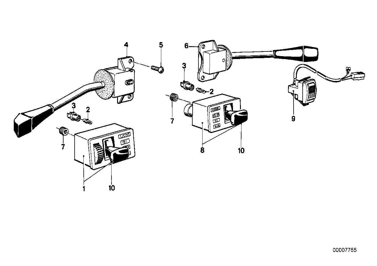 Genuine BMW 61311366952 E23 Wiper Switch (Inc. 733i, 732i & 728iS) | ML Performance UK Car Parts