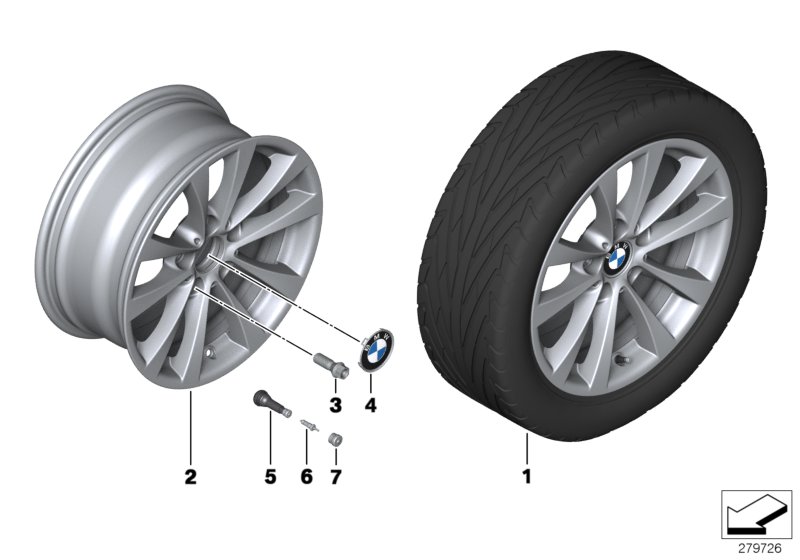 Genuine BMW 36116796244 F33 F31 Disc Wheel, Light Alloy, Reflex-Silber 7,5JX17 ET:37 (Inc. 320dX, 330dX & 320i) | ML Performance UK Car Parts