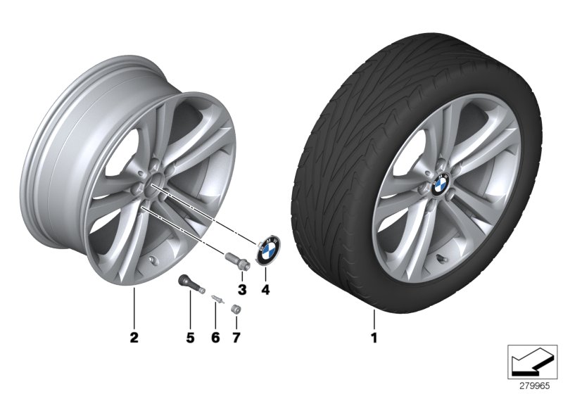 Genuine BMW 36116796256 F31 F36 F32 Disc Wheel, Light Alloy, Reflexsilber 8JX19 ET:36 (Inc. 418d, 316i & 328i) | ML Performance UK Car Parts