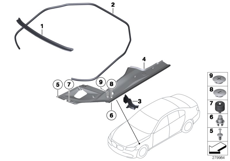 Genuine BMW 51767183827 Seal, Hood, Rear Left (Inc. 740i, Alpina B7X & 760Li) | ML Performance UK Car Parts