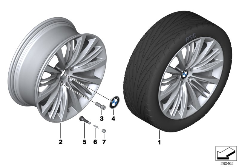 Genuine BMW 36116854557 Gloss-Turned Light Alloy Rim 10X21 ET:41 (Inc. 750i, 730i & 530d 155kW) | ML Performance UK Car Parts