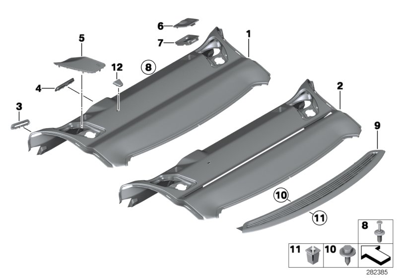 Genuine BMW 51468054090 Storage Tray, Retracting Sun Blind ANTHRAZIT (Inc. 640d, 650i & 640iX) | ML Performance UK Car Parts