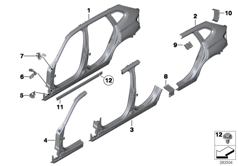 Genuine BMW 41217275586 E84 Reinforcement Plate, C-Pillar, Left (Inc. X1 18d, X1 28iX & X1 25iX) | ML Performance UK Car Parts