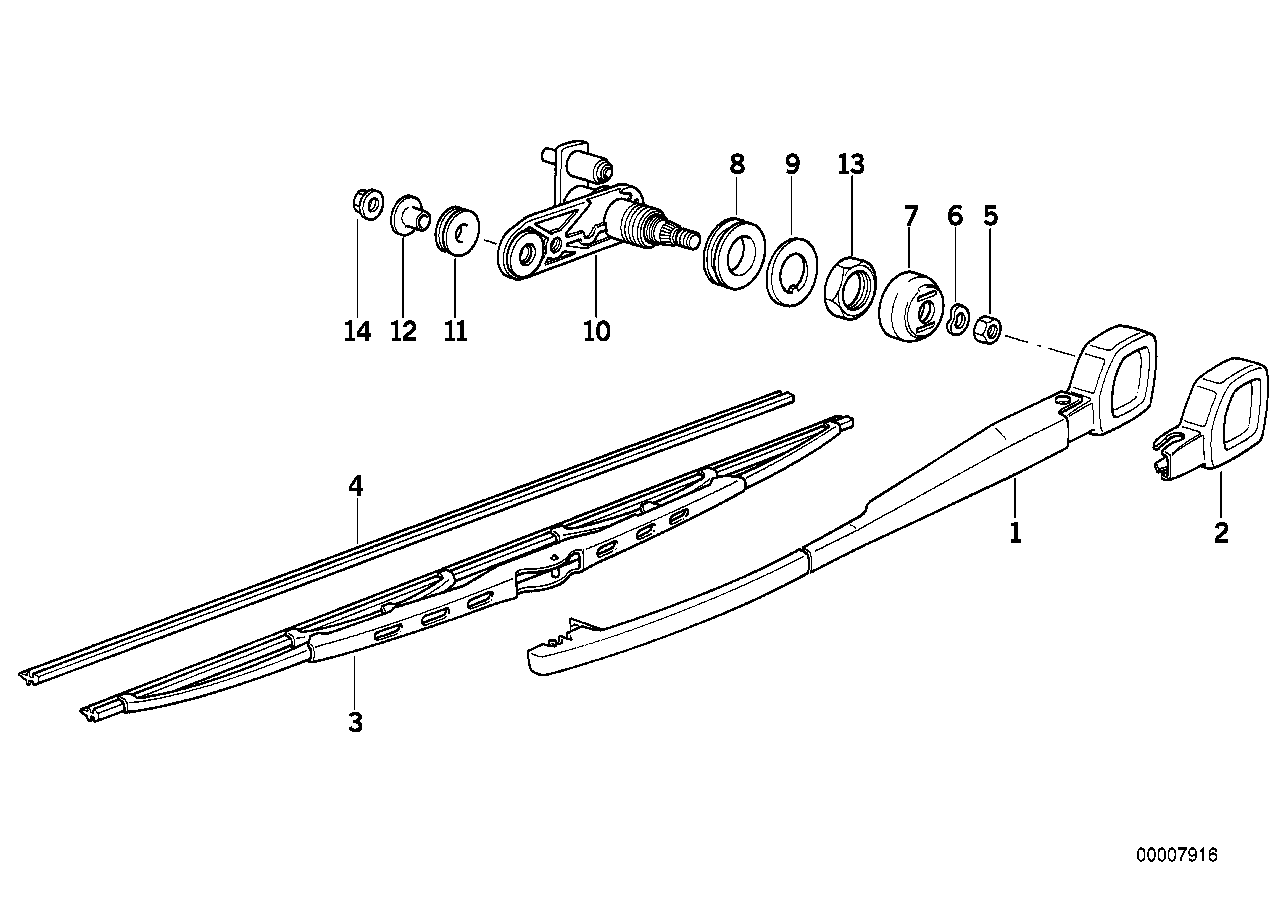 Genuine BMW 61628351863 E34 Wipershaft Pivot (Inc. 525td, M5 & 518g) | ML Performance UK Car Parts