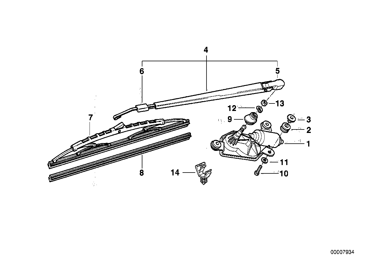 Genuine BMW 61628357517 E36 Wiper Arm (Inc. 318ti, 323ti & 316i 1.9) | ML Performance UK Car Parts