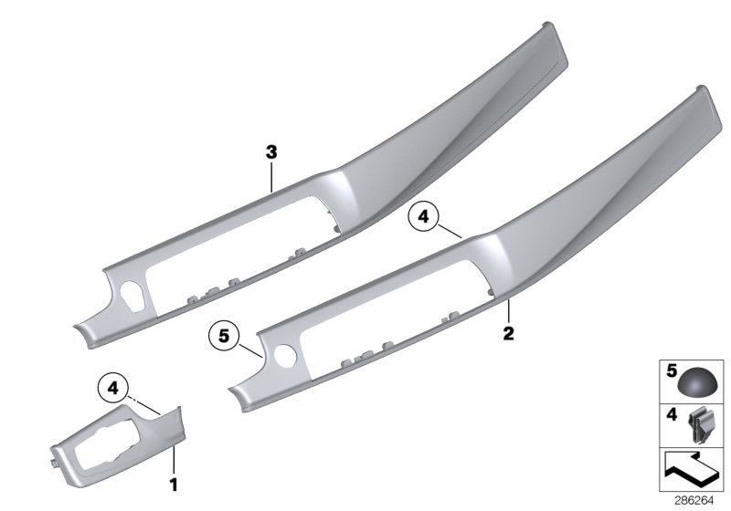 Genuine BMW 51459192937 Trim I-Panel Ash Burl Front Passenger PERLGLANZ CHROM (Inc. 520d, 520dX & 518d) | ML Performance UK Car Parts