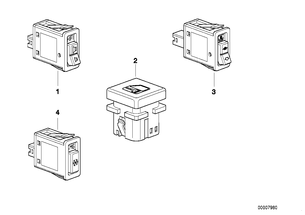 Genuine BMW 61318368931 E36 Central Locking System Switch (Inc. M3, 325i & 320i) | ML Performance UK Car Parts